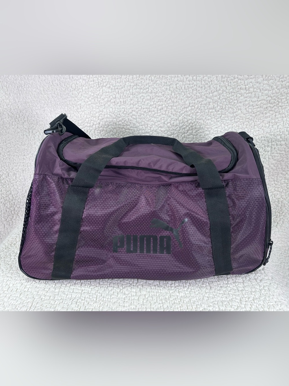 Puma Evercat Defense Duffel Bag Purple Plum Gym Travel NWOT